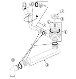 Blanco Fitting Set 1 X 3.5" Without Pop-Up Control Overflow Round - BL221196