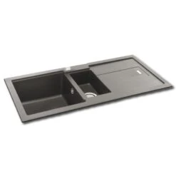 Carron Phoenix Bali 150 1.5 Bowl Granite Kitchen Sink - Jet Black - 114.0159.252
