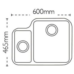 Carron Phoenix Ibis Undermount 150 1.5 Bowl Stainless Steel Kitchen Sink - Left Hand Small Bowl - 122.0284.072 -Home Kitchen 122.0284.072 technical