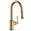 AXOR Montreux Single Lever Kitchen Mixer Tap 180 With Pull Out Spray - Polished Gold Optic - 16581990 -Home Kitchen 16581990 1