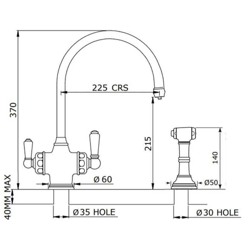 Perrin & Rowe 3-in-1 Hot Kitchen Tap - Polished Brass - 1737BR 6 Perrin & Rowe 3-in-1 Hot Kitchen Tap - Polished Brass - 1737BR - Image 4