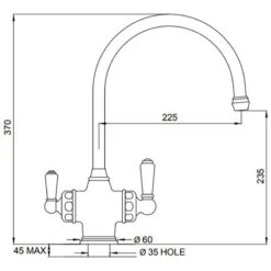 Perrin & Rowe 3-in-1 Hot Water Kitchen Tap - Chrome - 1937CP -Home Kitchen 1937cp 3