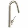 Axor Starck Single Lever Kitchen Mixer 270 With Pull-Out Spray - Brushed Nickel - 10821820 -Home Kitchen 1 0 10821820