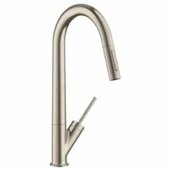 Axor Starck Single Lever Kitchen Mixer 270 With Pull-Out Spray - Brushed Nickel - 10821820