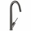 Axor Starck Single Lever Kitchen Mixer 300 With Swivel Spout - Polished Black Chrome - 10822330 -Home Kitchen 1 0 10822330