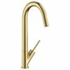 Axor Starck Single Lever Kitchen Mixer 300 With Swivel Spout - Brushed Brass - 10822950 -Home Kitchen 1 0 10822950