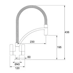 Franke Wave Pull Out Kitchen Mixer Tap - Decor Steel - 115.0277.035 -Home Kitchen 1 1 115.0277.035 dimensions