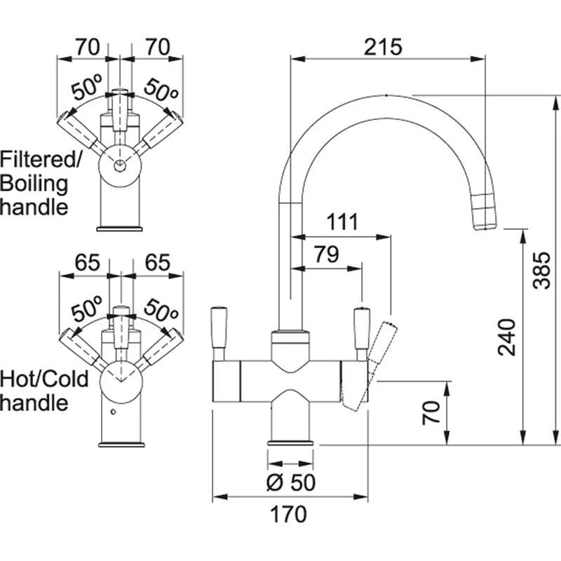 Franke Omni Original 4-in-1 Manual Kitchen Tap - Stainless Steel - 119.0389.913 5 Franke Omni Original 4-in-1 Manual Kitchen Tap - Stainless Steel - 119.0389.913 - Image 3