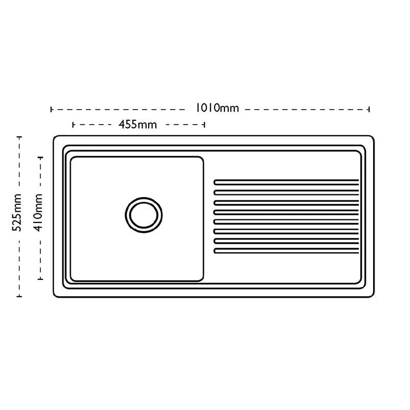 Carron Phoenix Sienna 100 1 Bowl Ceramic Kitchen Sink - White - 124.0188.034 4 Carron Phoenix Sienna 100 1 Bowl Ceramic Kitchen Sink - White - 124.0188.034 - Image 2