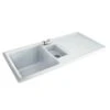 Carron Phoenix Sienna 150 1.5 Bowl Ceramic Kitchen Sink - White - 124.0188.036 -Home Kitchen 1 2 124.0188.036