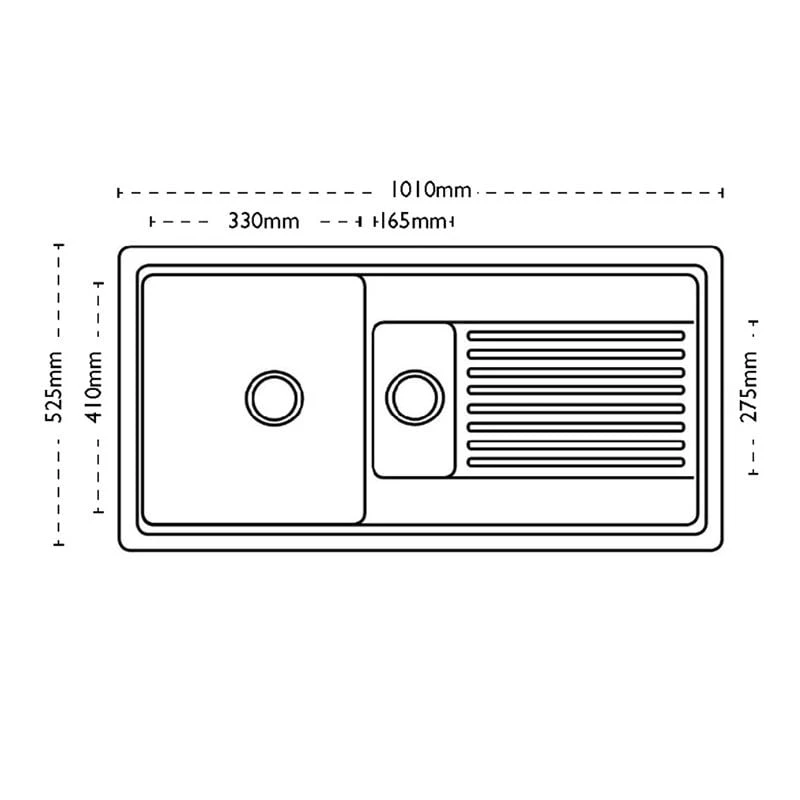 Carron Phoenix Sienna 150 1.5 Bowl Ceramic Kitchen Sink - White - 124.0188.036 4 Carron Phoenix Sienna 150 1.5 Bowl Ceramic Kitchen Sink - White - 124.0188.036 - Image 2