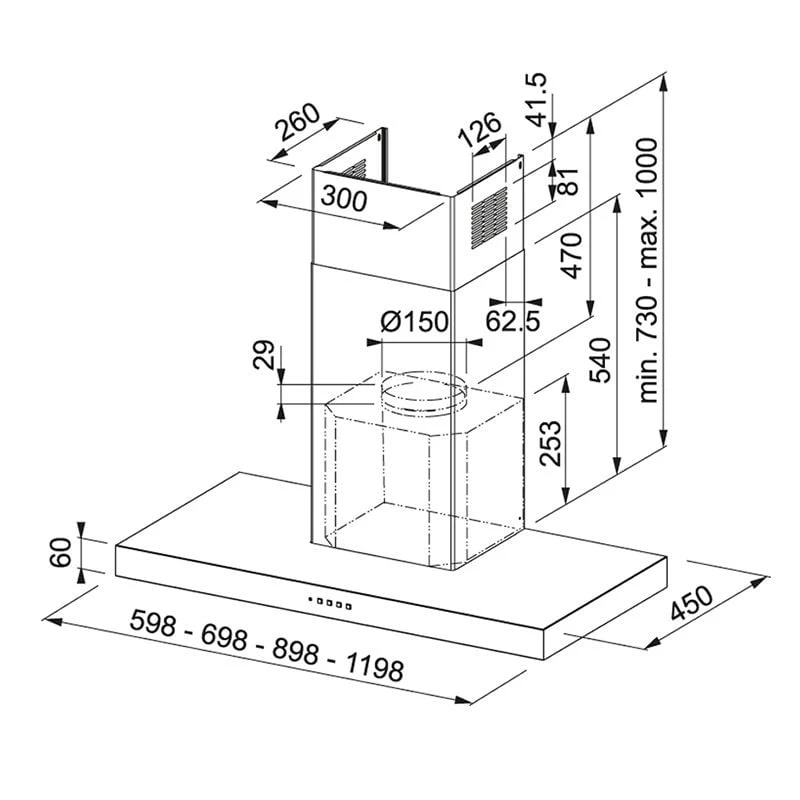 Franke Format 45 70cm Chimney Cooker Hood - Stainless Steel - FDF EV8 70 XS - 325.0599.576 4 Franke Format 45 70cm Chimney Cooker Hood - Stainless Steel - FDF EV8 70 XS - 325.0599.576 - Image 2