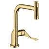 Axor Citterio Single Lever Kitchen Mixer Select 230 2 Jet With Pull-Out Spray - Polished Gold Optic - 39863990 -Home Kitchen 3 9 39863990
