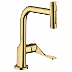 Axor Citterio Single Lever Kitchen Mixer Select 230 2 Jet With Pull-Out Spray - Polished Gold Optic - 39863990