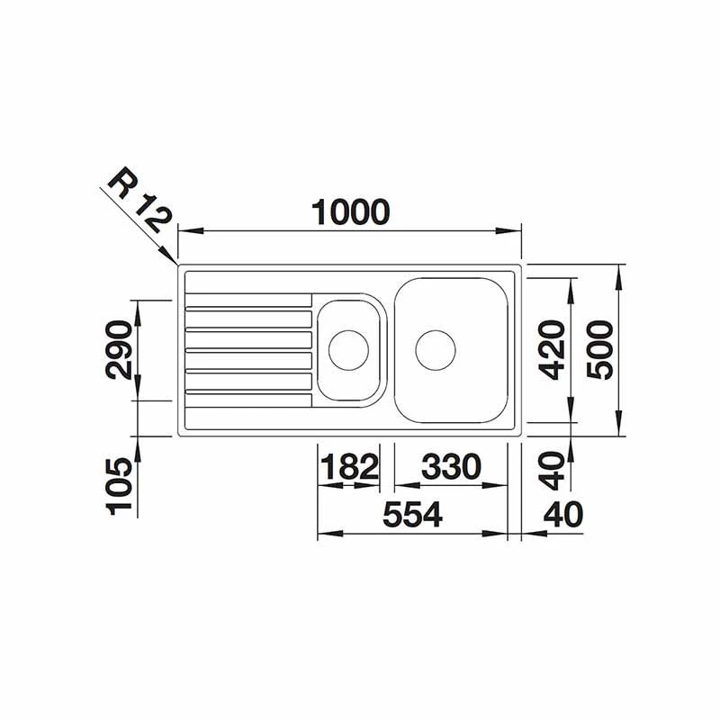 Blanco LIVIT II 6 S Reversible Stainless Steel 1.5 Bowl Inset Kitchen Sink - Brushed Finish - 456449 4 Blanco LIVIT II 6 S Reversible Stainless Steel 1.5 Bowl Inset Kitchen Sink - Brushed Finish - 456449 - Image 2