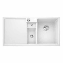 Blanco COLLECTIS 6 S RH Silgranit 1.5 Bowl Inset Kitchen Sink With Drain Remote Control - White - 523348