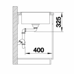 Blanco ZIA XL 6 S Compact Reversible Silgranit 1 Bowl Inset Kitchen Sink - Alumetallic - 523275 -Home Kitchen 5 2 523275 dimensions1