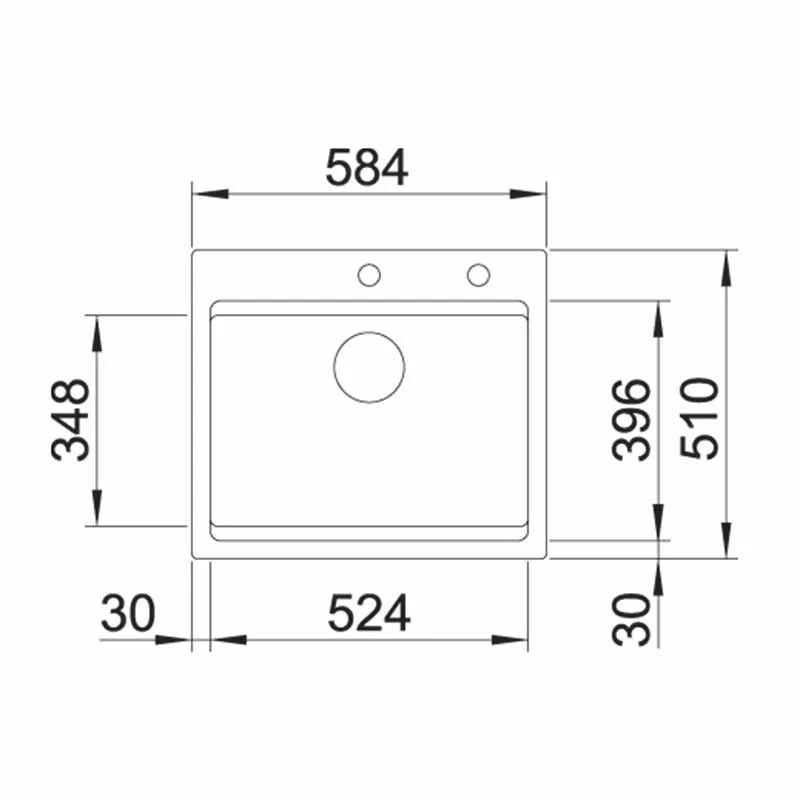 Blanco ETAGON 6 Ceramic PuraPlus 1 Bowl Inset Kitchen Sink With Drain Remote Control - Crystal White - 525156 4 Blanco ETAGON 6 Ceramic PuraPlus 1 Bowl Inset Kitchen Sink With Drain Remote Control - Crystal White - 525156 - Image 2