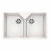 Blanco VILLAE Farmhouse Ceramic 2 Bowl Kitchen Sink - Crystal White - 525164 -Home Kitchen 5 2 525164
