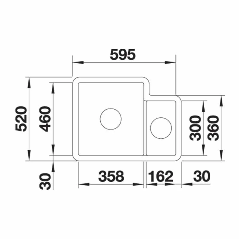 Blanco VILLAE LH Farmhouse Ceramic 1.5 Bowl Kitchen Sink - Crystal White - 525166 4 Blanco VILLAE LH Farmhouse Ceramic 1.5 Bowl Kitchen Sink - Crystal White - 525166 - Image 2