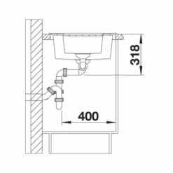 Blanco METRA 6 Silgranit Reversible 1.5 Bowl Inset Kitchen Sink - Black - 525922 -Home Kitchen 5 2 525922 dimensions1