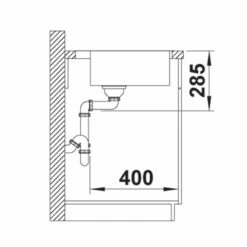 Blanco SUPRA 400-IF/A Stainless Steel 1 Bowl Undermount Kitchen Sink - Brushed Finish - 526352 -Home Kitchen 5 2 526352 dimensions1