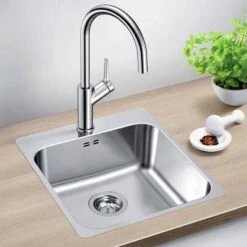 Blanco SUPRA 400-IF/A Stainless Steel 1 Bowl Undermount Kitchen Sink - Brushed Finish - 526352 -Home Kitchen 5 2 526352 lifestyle1
