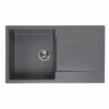 Reginox Amsterdam 10 1 Bowl Sink And Drainer - Grey Silvery - AMSTERDAM 10 GS -Home Kitchen a m amsterdam10gs