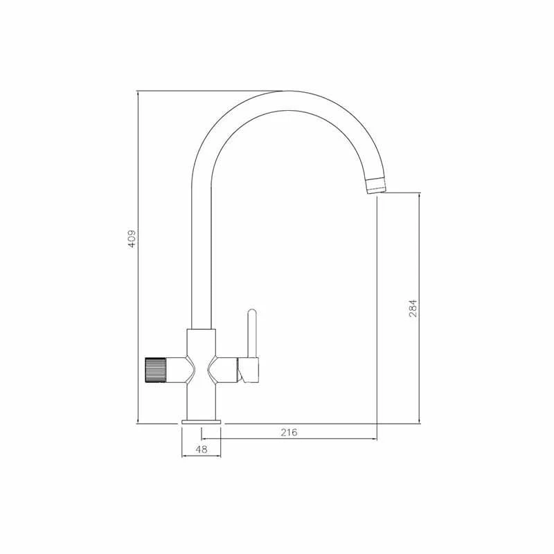 Abode Puria Aquifier Monobloc Kitchen Tap Brushed Nickel - AT2043 4 Abode Puria Aquifier Monobloc Kitchen Tap Brushed Nickel - AT2043 - Image 2