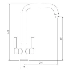 Abode Globe Quad Monobloc Contemporary Kitchen Mixer Tap Brushed Brass - AT2144 -Home Kitchen a t at2144 1