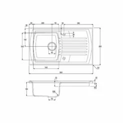 Abode Milford Single Bowl Ceramic Kitchen Sink - White - AW1042 7 Abode Milford Single Bowl Ceramic Kitchen Sink - White - AW1042 -Home Kitchen a w aw1042 2
