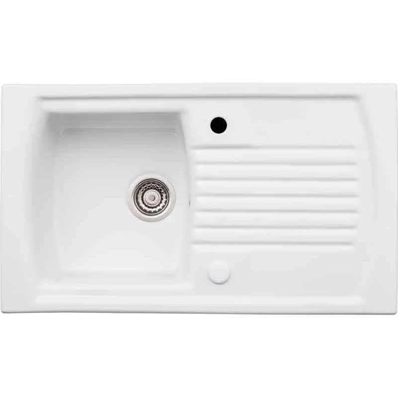 Abode Milford Single Bowl Ceramic Kitchen Sink - White - AW1042 3 Abode Milford Single Bowl Ceramic Kitchen Sink - White - AW1042