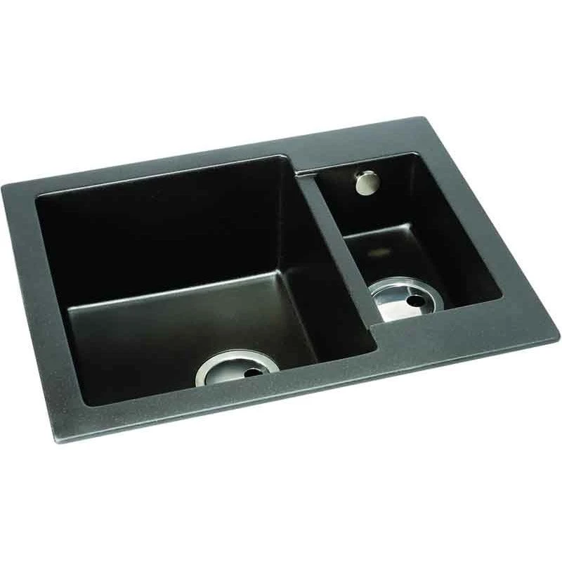 Abode Zero 1.5 Bowl Granite Kitchen Sink - Black - AW3005 4 Abode Zero 1.5 Bowl Granite Kitchen Sink - Black - AW3005 - Image 2