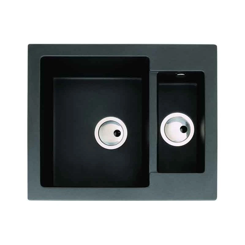 Abode Zero 1.5 Bowl Granite Kitchen Sink - Black - AW3005 3 Abode Zero 1.5 Bowl Granite Kitchen Sink - Black - AW3005