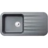 Abode Dune Single Bowl & Drainer Granite Kitchen Sink - Grey - AW3144