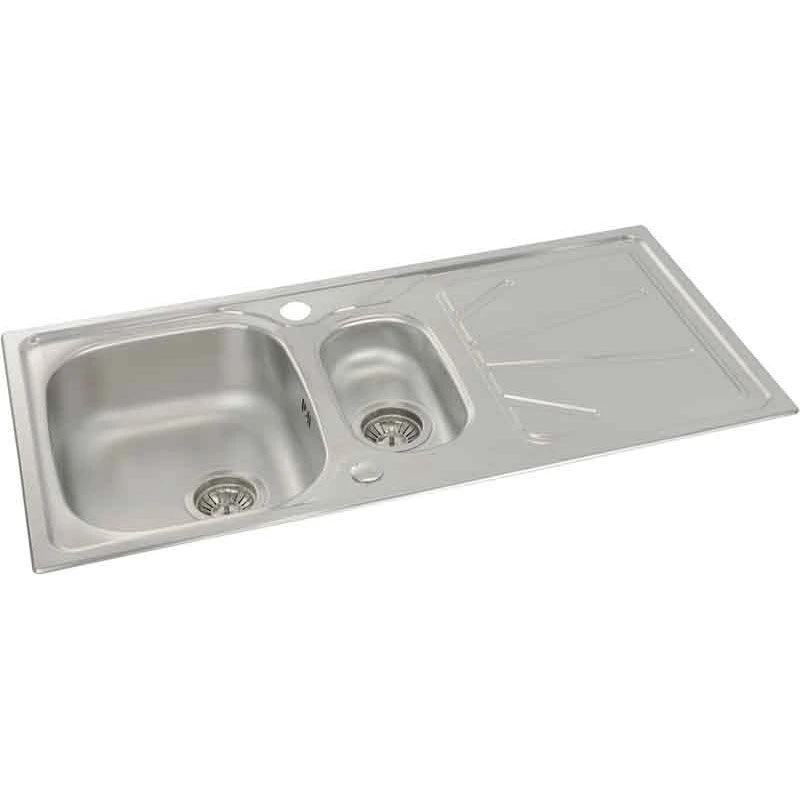 Abode Trydent 1.5 Bowl & Drainer Stainless Steel Kitchen Sink - AW5055 4 Abode Trydent 1.5 Bowl & Drainer Stainless Steel Kitchen Sink - AW5055 - Image 2