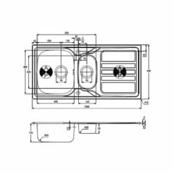 Abode Trydent 1.5 Bowl & Drainer Stainless Steel Kitchen Sink - AW5055 7 Abode Trydent 1.5 Bowl & Drainer Stainless Steel Kitchen Sink - AW5055 -Home Kitchen a w aw5055 2