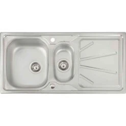 Abode Trydent 1.5 Bowl & Drainer Stainless Steel Kitchen Sink - AW5055