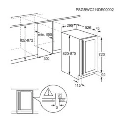 AEG AWUS020B5B Built Under 30cm Wine Cabinet - Black -Home Kitchen aeg awus020b5b fitting dimensions