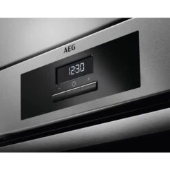 AEG DCB331010M Built-In Double Electric Oven - Stainless Steel -Home Kitchen aeg dcb331010m digital clock timer display button front side view