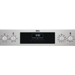 AEG DCB331010M Built-In Double Electric Oven - Stainless Steel -Home Kitchen aeg dcb331010m functions panel front close up view