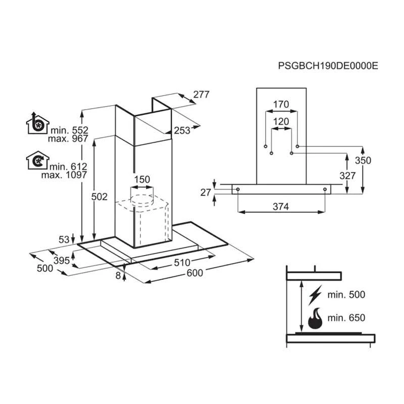AEG DTB3652M 60cm Chimney Hood - Stainless Steel 10 AEG DTB3652M 60cm Chimney Hood - Stainless Steel - Image 8