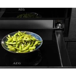 AEG KDK912924M 29cm Warming Drawer - Black -Home Kitchen aeg kdk912924m warmed greens on base open front view