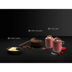 AEG MBE2658DEM Built In Microwave & Grill - Black & Stainless Steel -Home Kitchen aeg mbe2658dem cooking contrast front view