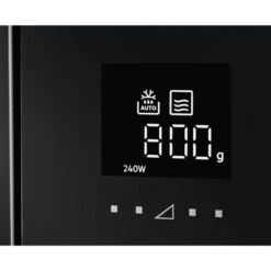 AEG MBE2658DEM Built In Microwave & Grill - Black & Stainless Steel -Home Kitchen aeg mbe2658dem digital screen display front close up view