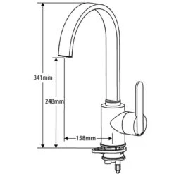Reginox Amur Kitchen Tap - Brushed Nickel - AMUR BR -Home Kitchen amurbr 1