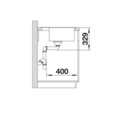 Blanco LEGRA 6 Silgranit 1 Bowl Inset Kitchen Sink - Soft White - 527086 -Home Kitchen b l blanco 527086 side view dimensions
