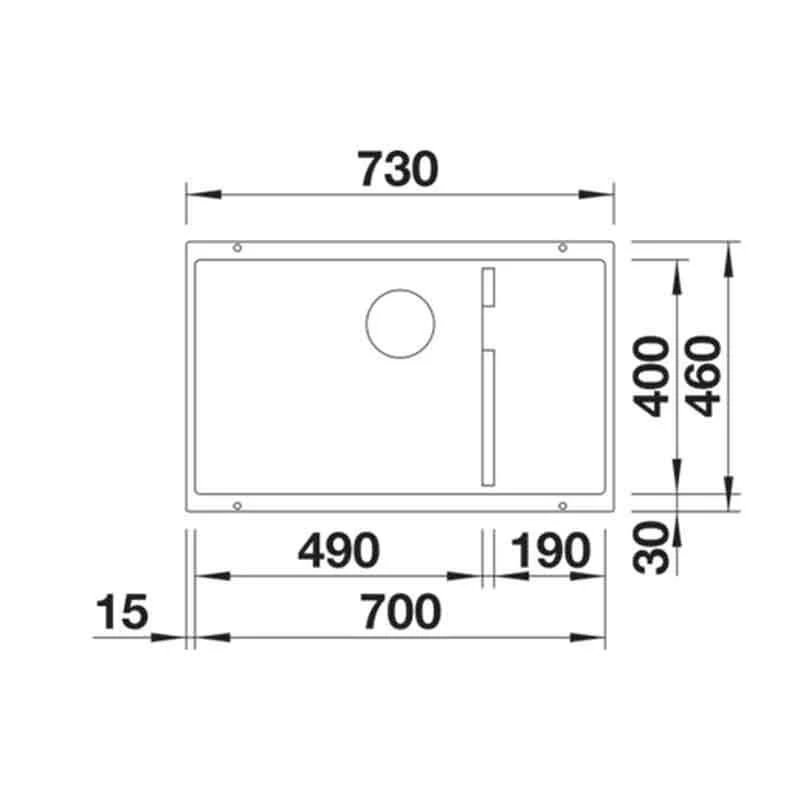 Blanco SUBLINE 700-U Level Silgranit 1 Bowl Undermount Kitchen Sink With Manual InFino Waste - Soft White - 527172 4 Blanco SUBLINE 700-U Level Silgranit 1 Bowl Undermount Kitchen Sink With Manual InFino Waste - Soft White - 527172 - Image 2