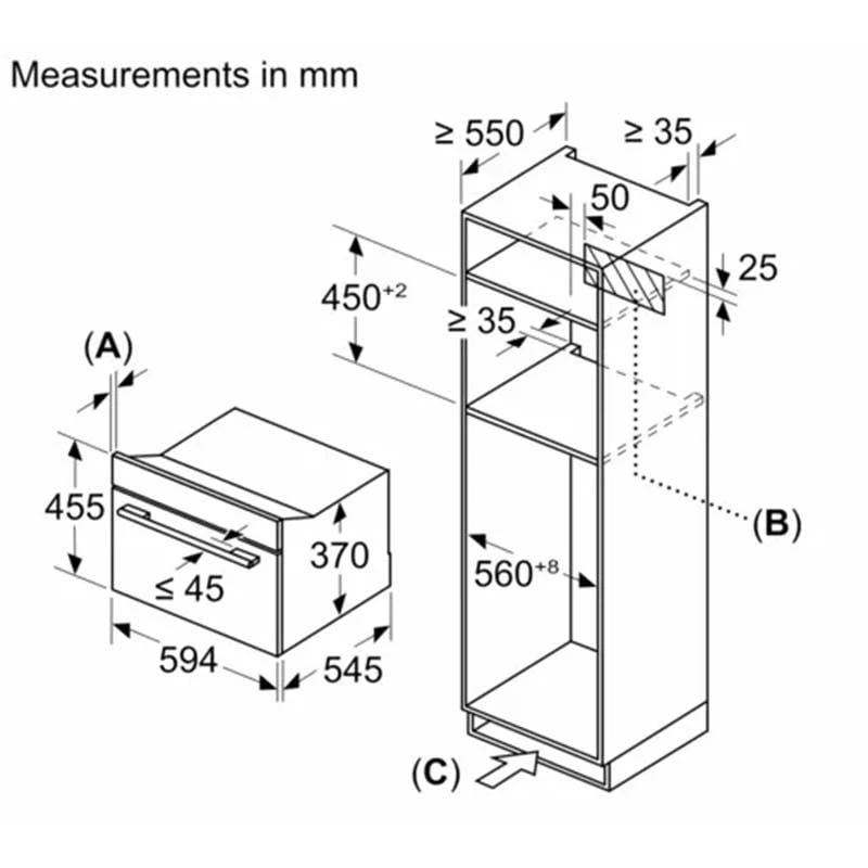 Bosch Series 8 CEG732XB1B Built In Compact Microwave & Grill - Black 7 Bosch Series 8 CEG732XB1B Built In Compact Microwave & Grill - Black - Image 5