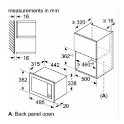 Bosch Series 2 BFL523MS3B Built-In Microwave - Black Steel -Home Kitchen b o bosch bfl523ms3b 4